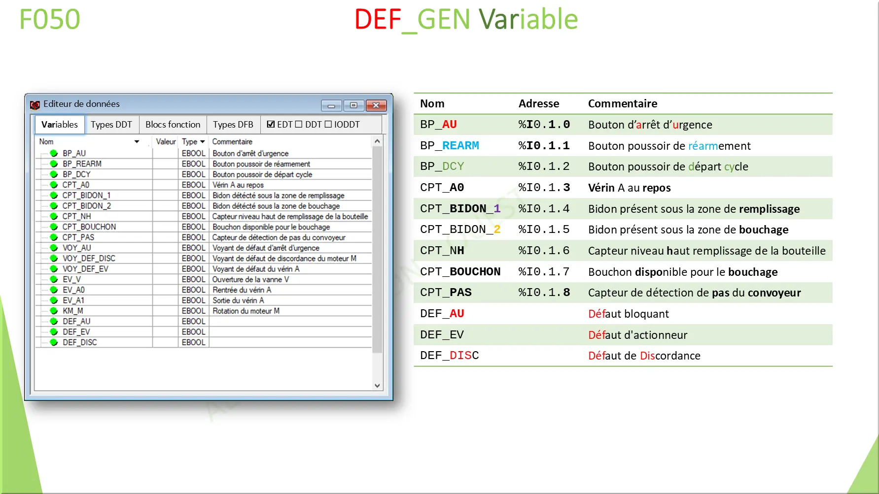 SFC DEF_GEN Variable